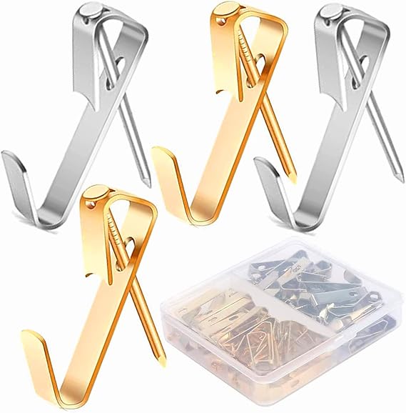 Picture Hooks Hanging Hooks kit,Picture Hooks Heavy Duty Frame80pcs Heavy Hanger with Nails.