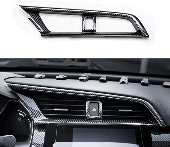 Kadore Interior Center Air Vent Outlet Cover Trim for Honda Civic 2016-2020 2021 10th Gen Carbon Fiber Style LHD 1PC