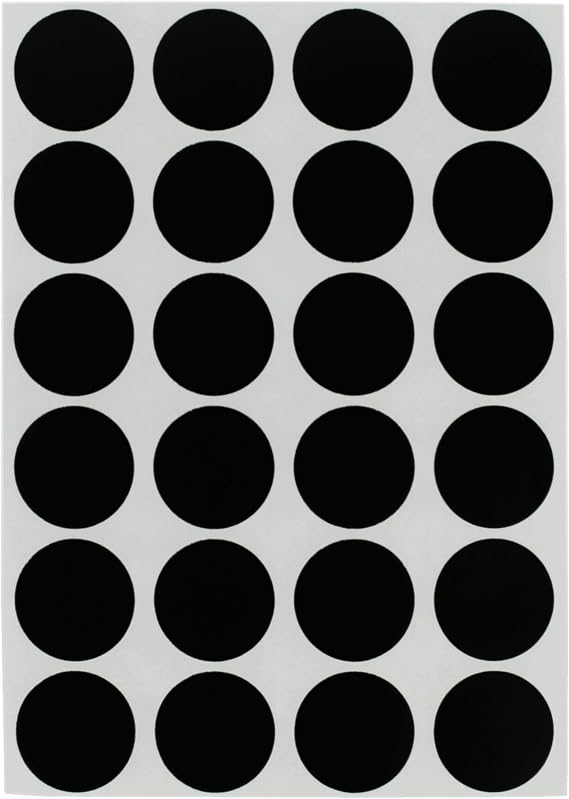 ChromaLabel 0.75 Inch Round Label Removable Color Code Dot Stickers, 1008 Pack, 24 Labels per Sheet, Black