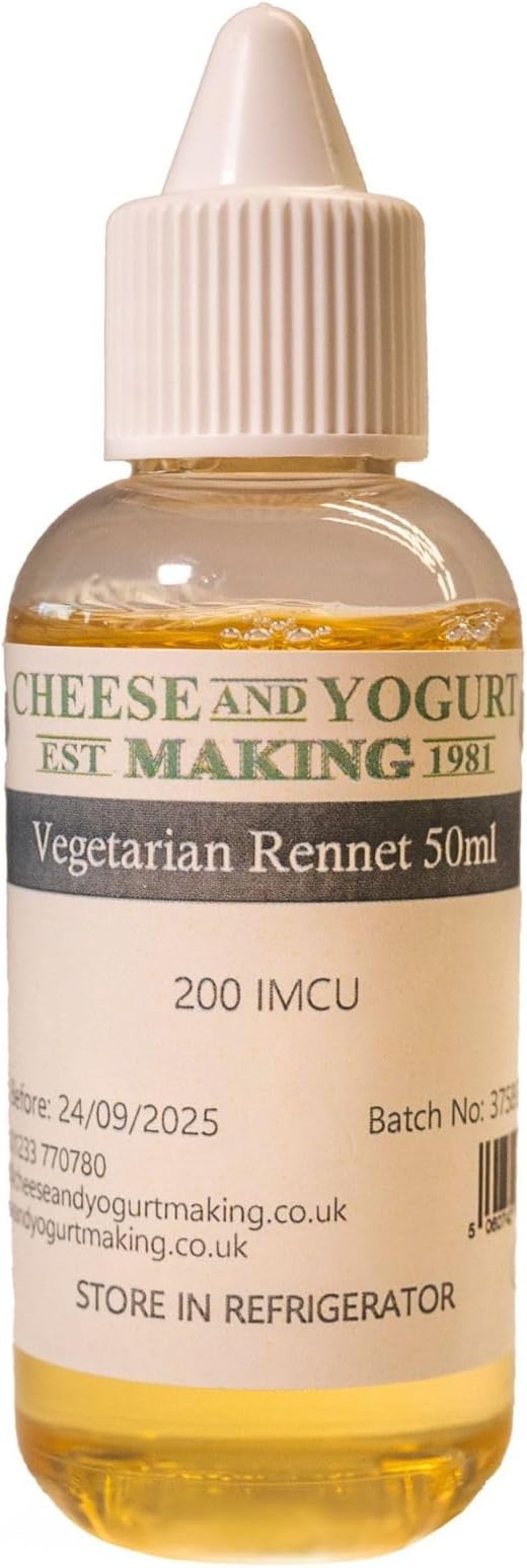 GOAT NUTRITION EST. 1981 | Vegetarian Rennet 50ml | All Cheeses | Highly Concentrated 200IMCU/ml Rennet For Cheese Making | Vegetarian & GM Free | Precision Dropper Bottle Included
