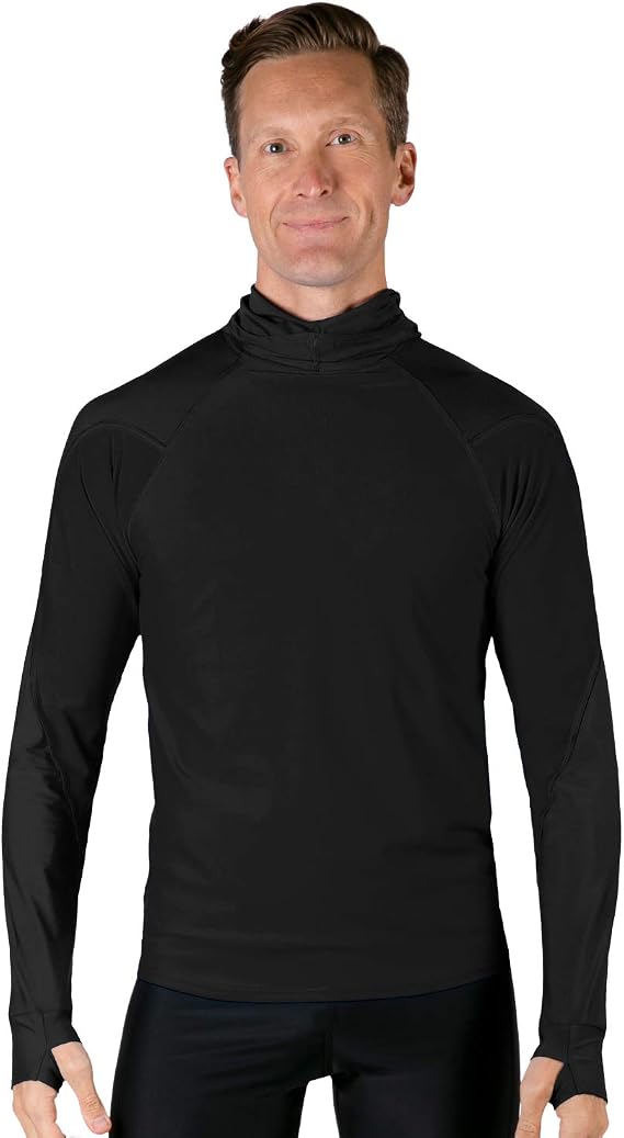 Tuga Men's Swim Crest Rash Guard, Fitted Hoodie, UPF 50+, Made in USA | Made in San Diego Swim Hoodie, 80% Nylon 20% Spandex, Long Sleeve, 4 Way Stretch, Lightweight Fabric