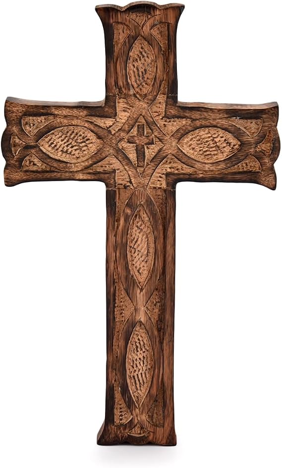 NIRMAN Handmade Wooden Wall Cross Church Home Room Decor