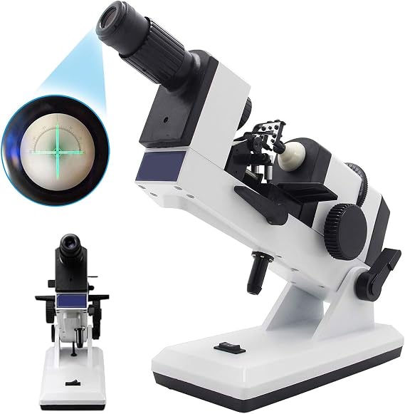0.12D Scale Manual Lensmeter, ±20D Optical Lens Meter, Lens Diameter: 20-80mm, 3W Portable Optometry Machine,5D To +5D Eyepiece Focus, 0-180° Prism Axis Angle, for Optical Shops, Optical Centers