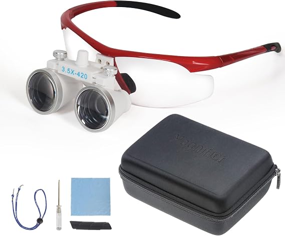 Magnifying Glasses with Protective Goggles, Ultralight Loupes, 3.5X Magnification, Working Distance 420mm, High Definition Imaging, Lightweight DY-102, BF-048