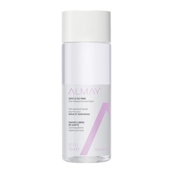 Almay Eye Makeup Remover Liquid with Aloe, Oil-Free, Hypoallergenic, Dermatologist & Ophthalmologist Tested, 4 fl oz