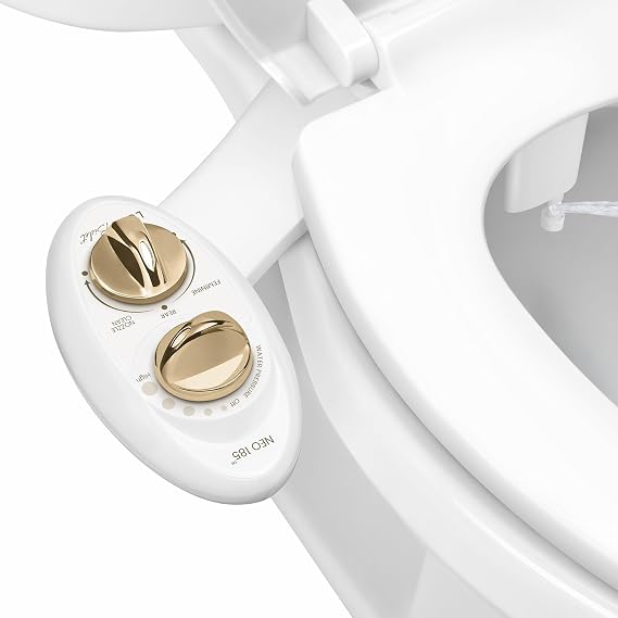 LUXE Bidet NEO 185 - Bidet Attachment for Toilet Seat, Gold