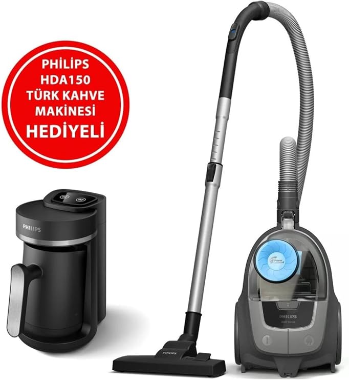 Philips BXA0058/00 XB2142/10 Toz Torbasız Süpürge + HDA150/161 Türk Ka