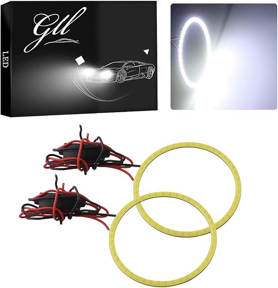 Grandview 70mm 60SMD COB Led Angel Eyes Headlight Halo Ring Warning Lamp-White 1-Set