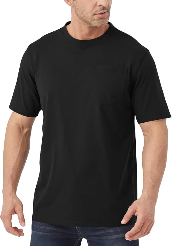 Idtswch Men's Tall Heavyweight Short Sleeve Pocket Work T-Shirt Basic Tee