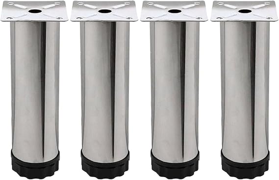 Badem10 Adjustable Furniture Adjustable Furniture Sofa Base Sofa Metal Support Riser Foot 10cm Chrome Legs (4PCS)