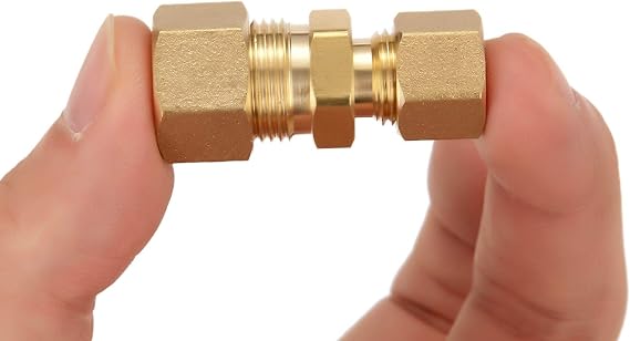 3 Pcs Brass Fitting Fuel Line Adapter Compression Union 3/8" x 1/4" Tube OD