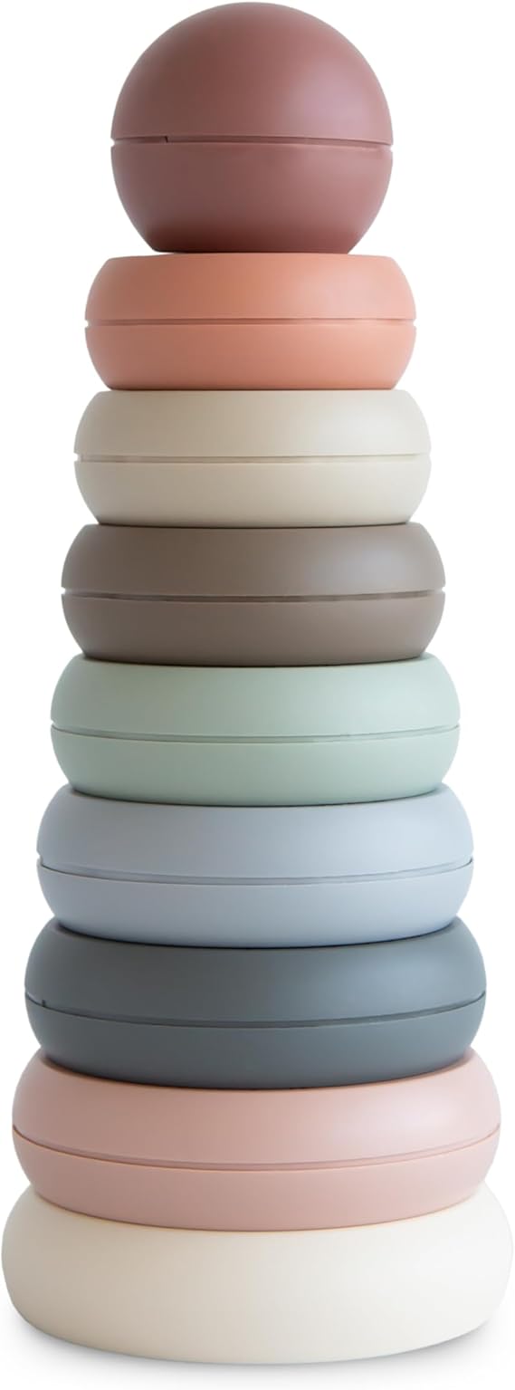 mushie Stacking Rings Toy | Made in Denmark | Ages 10+ Months, Made in Denmark, BPA-Free, Polypropylene Plastic