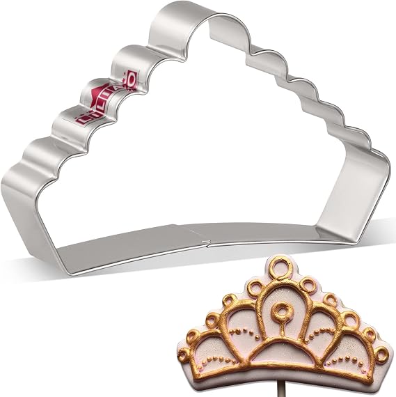 LILIAO Princess Crown Cookie Cutter - 4.3 x 2.6 inches | Decent Size, Simple Classic Shape, Premium Stainless Steel, Durable for Repeated Use, Dishwasher Safe, For Dough & Fondant