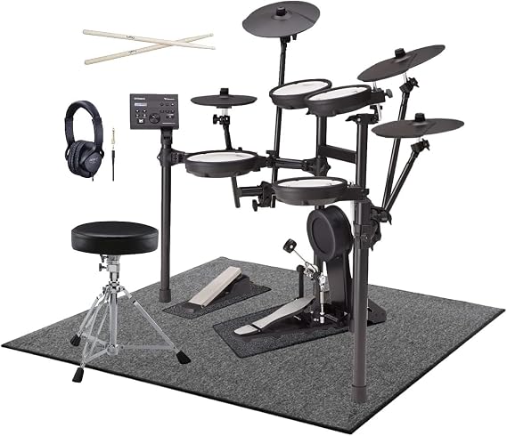Roland TD Series #1 Popular Accessory Full Options Set TD-07KV, 3 Cymbal Roland V-Drums Electronic Drum Set