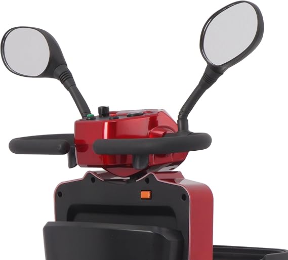 Ecomobi Rear View Mirror Pair for MS02&MS02 PRO Mobility Scooters, Also Fits Models Featuring Screw Holes on the Tiller