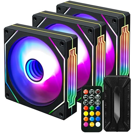 KINGWIN KWI-FAN01 ARGB Infinity Mirror Hydraulic Bearing 120MM CASE Fan - Black 3 Pack