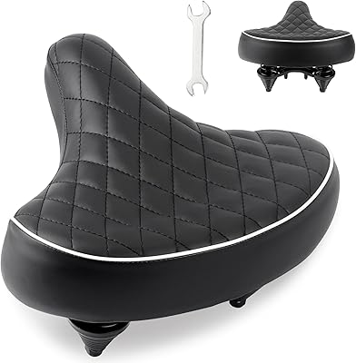 WEEROCK Bike Seat Wide Bicycle Seats for Men Women, Comfortable Soft Oversized E Bike Saddle Cushion Replacement for Cruiser Bikes, MTB, City Bike, Electric Bicycles, Tricycle,Exercise Cycle