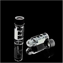 Chromatography Vial 1.5ml with 8mm Black Cover & Septa Clear Automatic Parse Sample Bottle for Chromatography Experiment 100/PK