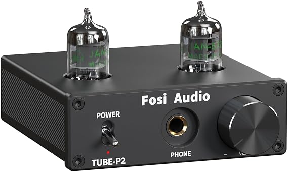 Fosi Audio P2 Headphone Amplifier Vacuum Tube Headphone Amp Mini Hi-Fi Stereo Audio with Low Ground Noise Output Protection