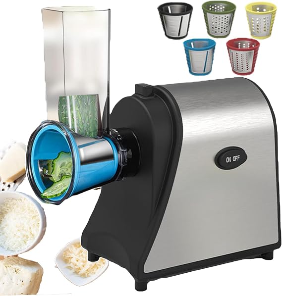Electric Vegetable Choppers Cheese Graters, Electric Chipper with Stainless Steel Knife, Kitchen Grater Cutting Tool, Easy to Operate, for Grating Hard Cheese, Chocolate