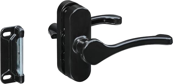 National Hardware Lever Latch, 1-3/4" Hole Spacing, Zinc Die-Cast, Black