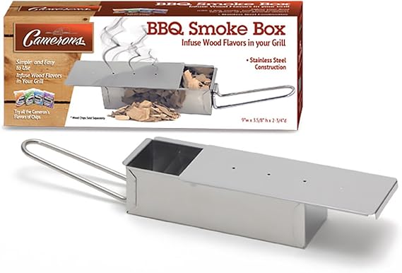 BBQ Smoker Box - Stainless Steel Barbeque Smoke Box with Easy Handle and Sliding Lid - Infuse Smoke Flavor Easily on Barbecue