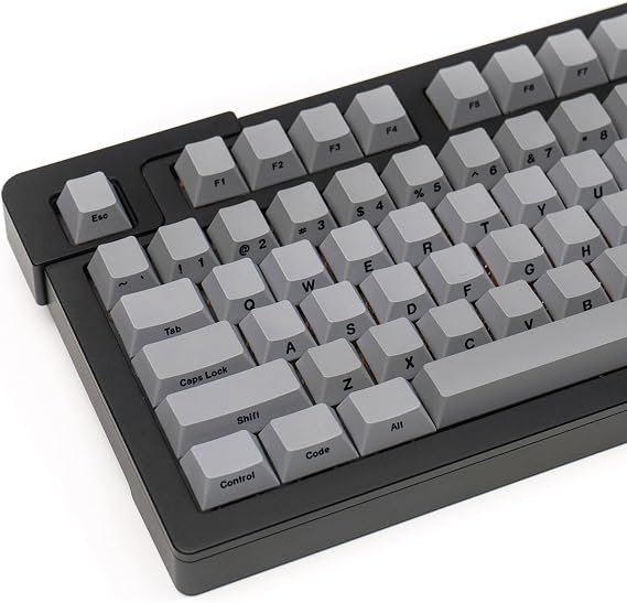 mintcaps PBT Gray Keycaps Cherry Profile DYE-Sub Custom Minimalist Key Caps for 60% 65% 75% 80% Cherry Gateron MX Switches Mechanical Keyboards (107Keys Keycaps)