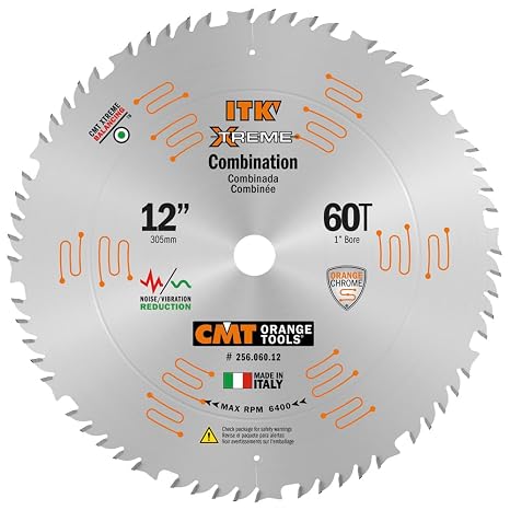 CMT Orange Tools 256.060.12 - Combination Saw Blade D=12 B=1 =4 ATB 15 + 1 FLAT K=0.102 P=0.071 a=15