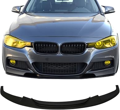 Front Bumper Lip Compatible With 2012-2018 BMW F30 3-SERIES, DP Style PU Black Front Lip Spoiler Splitter by IKON MOTORSPORTS, 2013 2014 2015