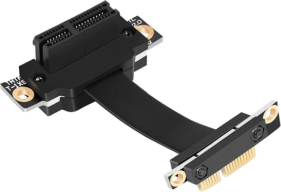 PCIE X1 Riser Cable Dual 90 Degree Right Angle PCIe 3.0 X1 to X1 Extension Cable 8Gbps PCI Express 1X Riser Card - 5CM, black, 503011A1