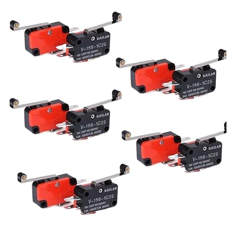 10PCS V-156-1C25 15A The Micro Switch, Push Button SPDT Momentary Snap Action Limit Switch, Travel Switch