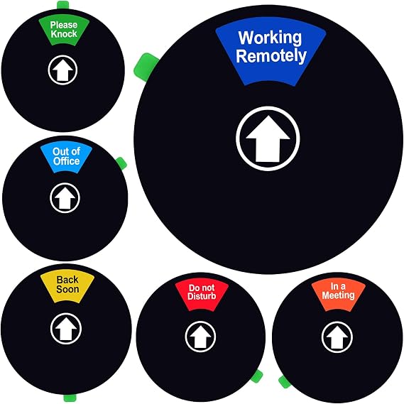 Do Not Disturb Sign for Office Door, Working Remotely, In a Meeting, Please Knock, Out of Office, Privacy Sign for Offices, 5 Inch, Black