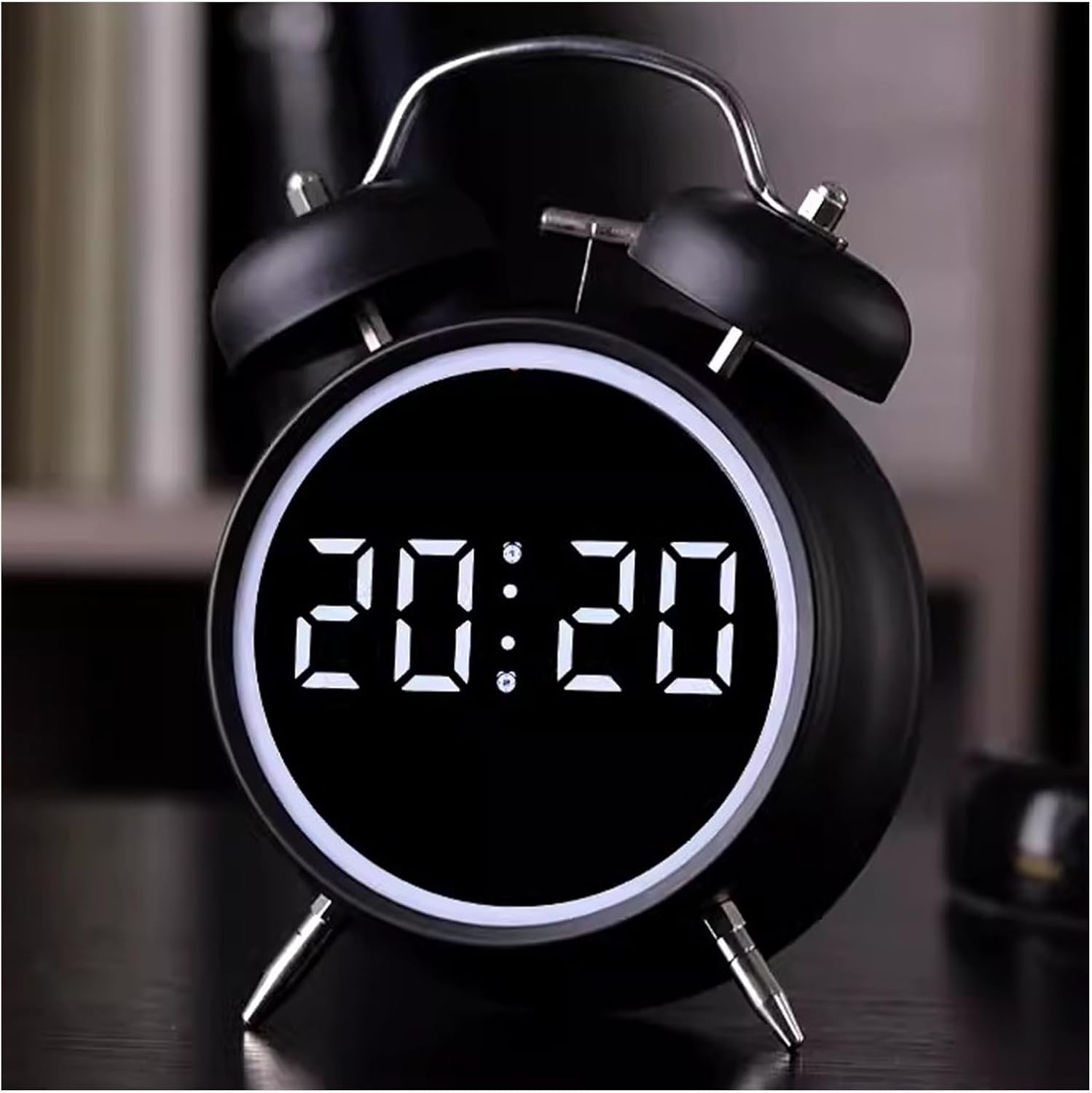 Alarm Clock for Kids, Rechargable Digital Alarm Clock, Twin Bell, Night Light, Easy to Set, Very Loud for Teens and Senior Citizens,Back to School GIF