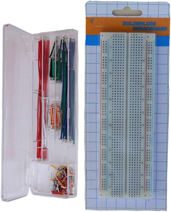 Tektrum Solderless Experiment Plug-in Breadboard Kit With Pre-formed Solid Jumper Wires For Proto-typing Circuit (830 Tie-points)