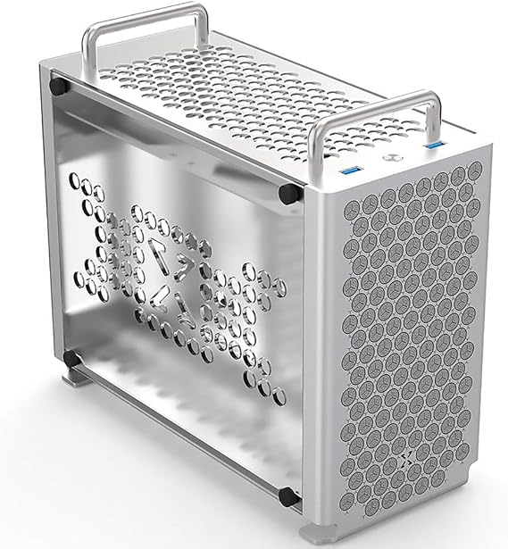 A4 Compact ITX PC Case A50 G5 K55 SFX Computer Case Aluminum Mini-ITX Small Computer Case Test Bench Mini Computer Host Tempered Acrylic Side Panel B2