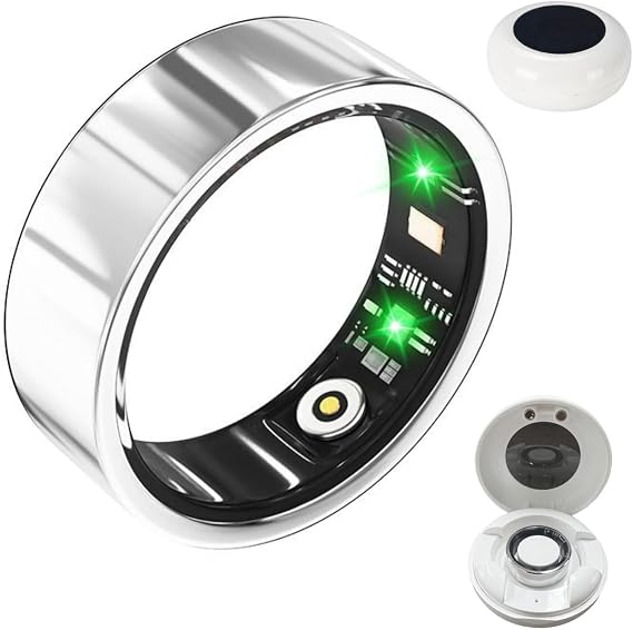 Smart Ring Compatible with Apple iPhone 16 15 14 13 12 11 Pro Max, Samsung Galaxy S25 24 23, Huawei Honor etc, fitness ring with heart rate