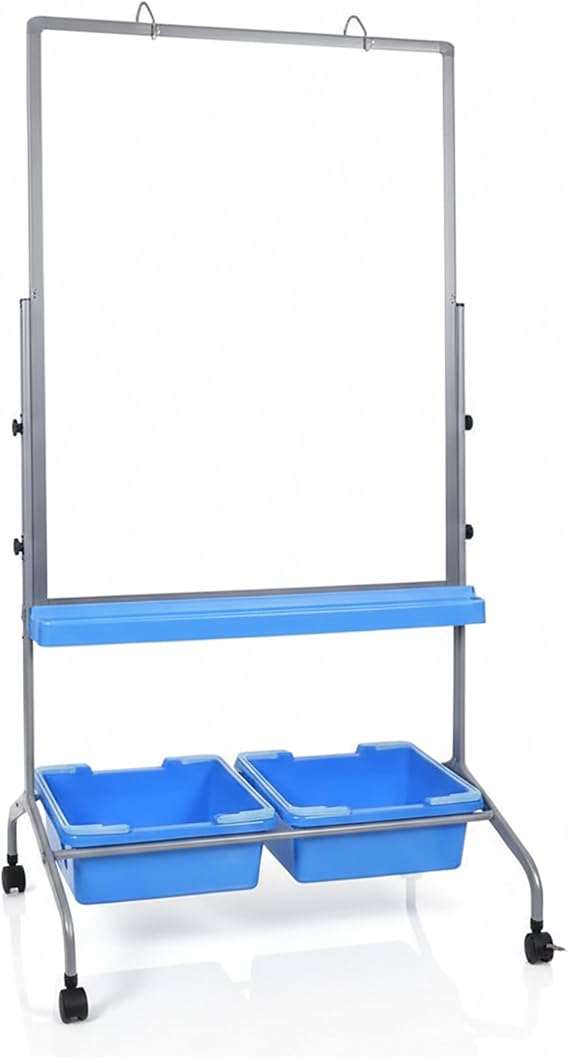 LUXOR Classroom Chart Stand with Storage Bins