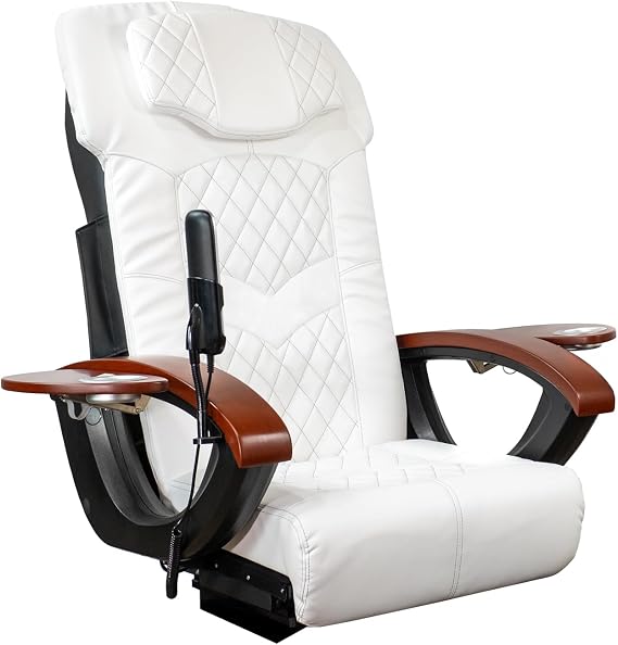 Universal Size Pedicure Chair Cushion Cover Set for Nail Salon Pedicure Spa Massage Chair, Universal Replacement Fit All Models, White