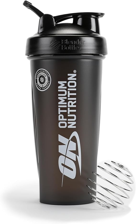 Optimum Nutrition Black Shaker Bottle with Stainless Steel Ball, 28oz