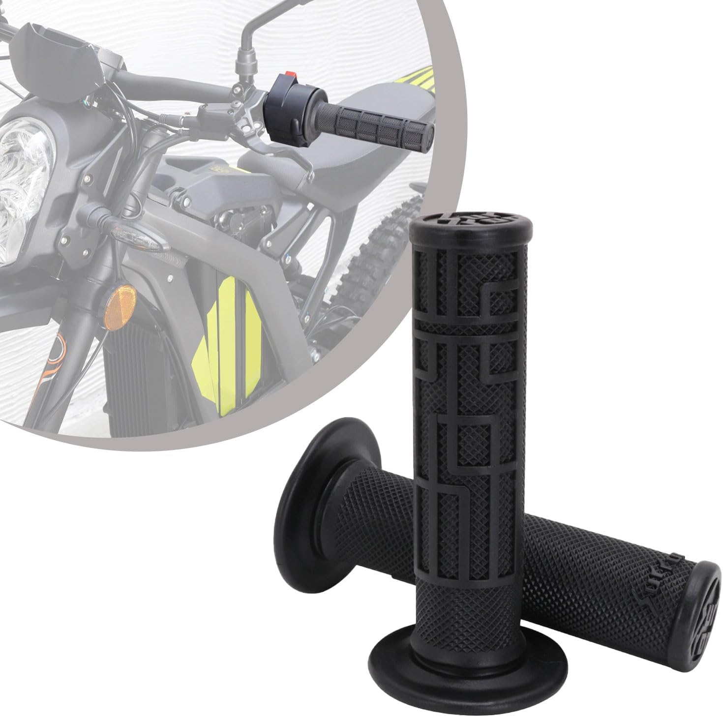 Motorbike Grips,1 Pair Motorcycle Handlebar Grips,Surron Throttle Grips Motorcycle Handle Bar Grips Non-slip for Electric Bike Sur Ron Light Bee S/X-Black