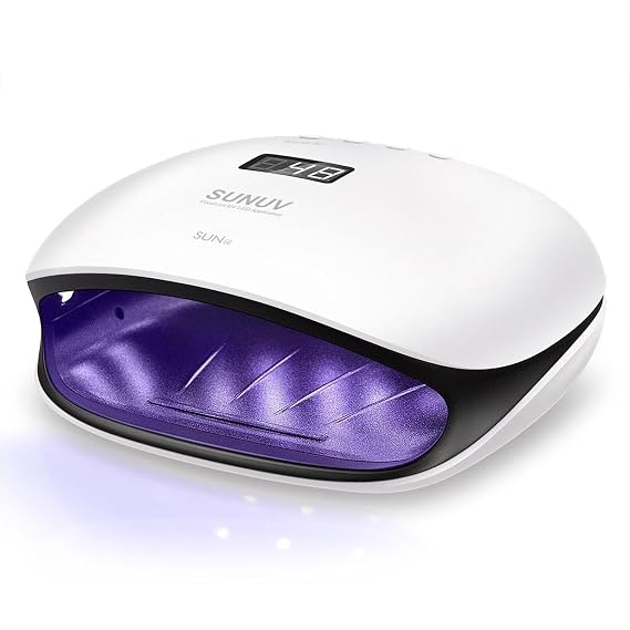 SUNUV UV LED Nail Lamp, UV Light for Nails Compatible with All Gel Polish, 36 LEDs with 4 Timer Settings, LCD Display for Home Salon (Black)