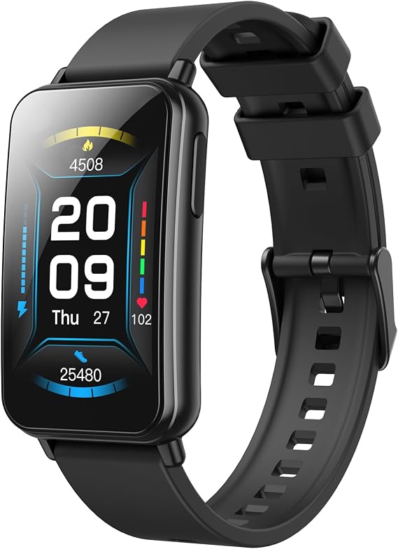 Parsonver 5ATM Waterproof Fitness Tracker, Swimming Smart Watch with Step Counter, Stopwatch, Pedometer, 24/7 Heart Rate/Sleep Monitor, 110+ Sport Modes Fitness Watch for Women Men, Black