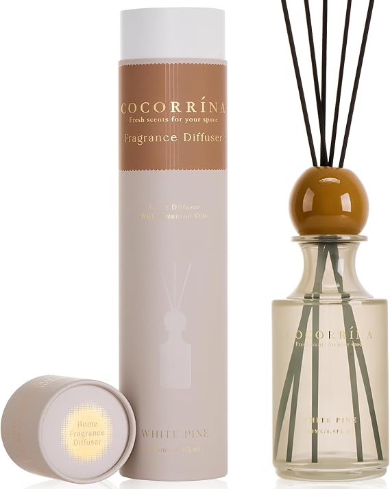 COCORRINA Reed Diffuser 8.5 oz Large Capacity White Pine Scent