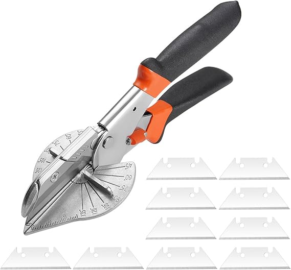 GIONAR Trim Cutter with 10 Replacement Spare Blades, Mitre Shears Set
