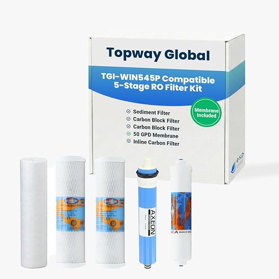 TGI-WIN545P Compatible RO Filter Replacement Kit with Membrane for Under-Sink Reverse Osmosis Drinking Water System