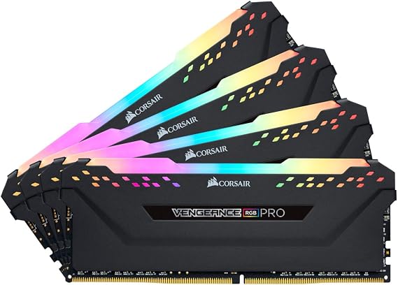 Corsair Vengeance RGB Pro 32GB (4x8GB) DDR4 3600 (PC4-28800) C18 Desktop Memory Black
