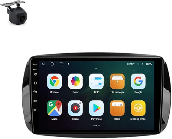 Android 9 Inch Touchscreen Car Radio Stereo for Mercedes Benz Smart Fortwo 3 C453 A453 2014-2020 with Carplay Android Auto GPS Navigation with BT 4G/WiFi USB Mirror Link FM Auto Parts(2+32G)