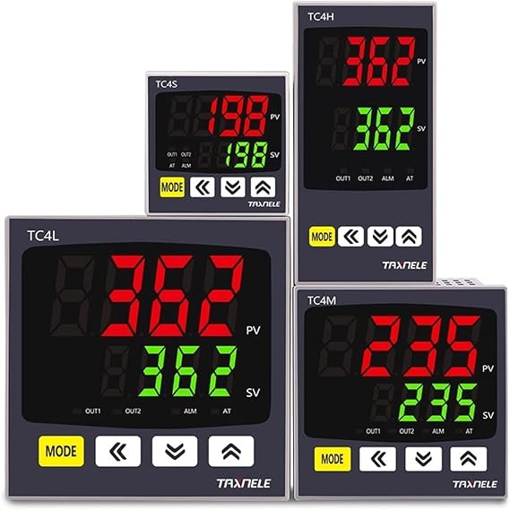 TC4S TC4H TC4L TC4M Digital PID Thermostat Dual Output Universal Input 110VAC 220V Temperature Controller Regulator SSR Relay Temperature Controller Meter Indicator Thermostat Regulator (TC4S 48x48mm)