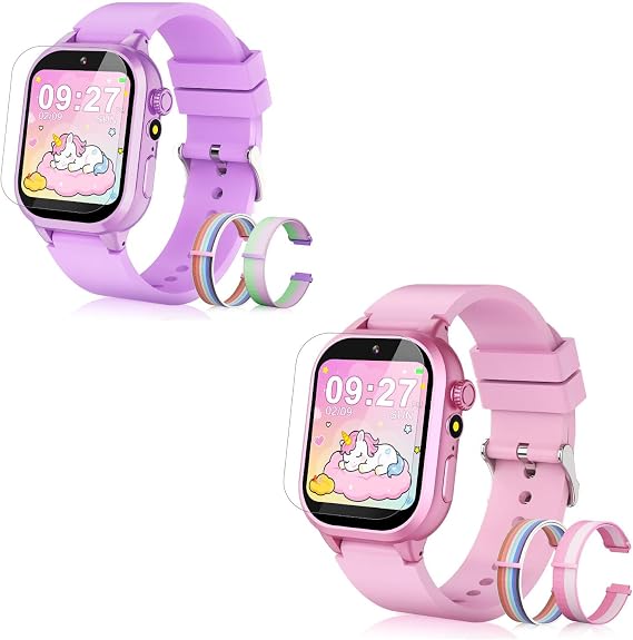 Kids Smart Watch Girls Gift for Girl Aged 5-12, 40 Games HD Touchscreen Kids Watch with Video Camera Music Pedometer Audiostory Learn Card Toys Birthday Gifts for Girls Ages 5 6 7 8 9 10