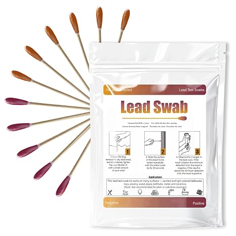 10 Pack Lead Test Kit, Instant Lead Check Swabs with Results in 30 Seconds | Home Easy to Use for Dish Metal Toy Jewelry Ceramics & Wood